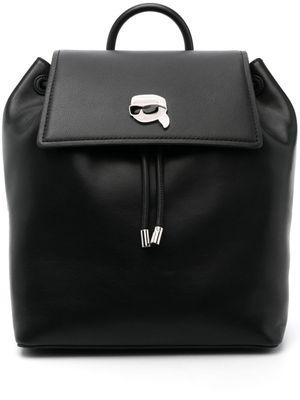 Karl Lagerfeld sac à dos Ikon Pin en cuir - Noir
