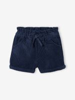 Corduroy short voor meisjesbaby marineblauw