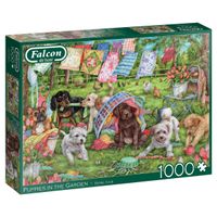 Falcon de luxe Puppies in the Garden 1000 stukjes - Legpuzzel voor volwassenen