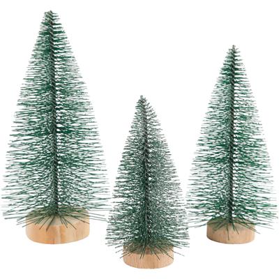 Creativ Company Kerstbomen, h: 10+13+14 cm, 3 stuk/ 1 doos