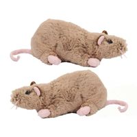 Set van 2x stuks pluche ratten knuffels - bruin - 22 cm