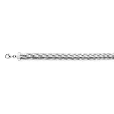 Gerhodineerd 925 Zilveren Slangenketting - 10mm Breed | Stijlvol en Duurzaam