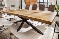 Massief houten eettafel GALAXIE 200 cm vintage bruin grenen gerecycled industrieel design - 43678