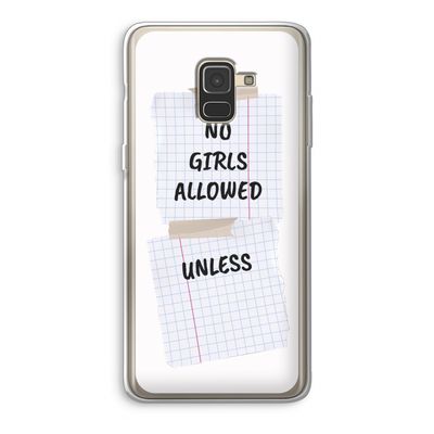 No Girls Allowed Unless: Samsung Galaxy A8 (2018) Transparant Hoesje