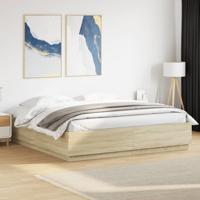 Bedframe met LED-verlichting sonoma eikenkleurig 180x200 cm