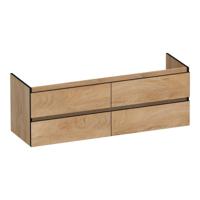 Brauer Joy Edge - Onderkast - 140 cm - met 4 Softclose Lades Greeploos en 2 Sifon Uitsparingen - Forest Tan