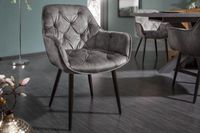 Design stoel MILANO groen fluweel met Chesterfield quilting - 41180 - thumbnail
