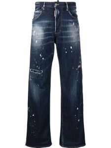 DSQUARED2 jean droit à effet usé - Bleu