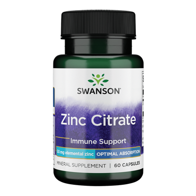 Zinc Citrate (50mg Elemental) | Swanson | 60ct