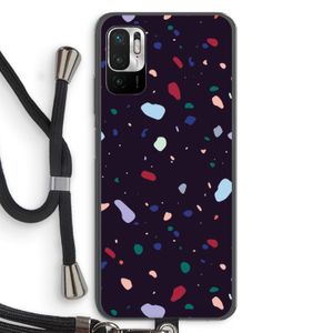 Dark Rounded Terrazzo: Xiaomi Redmi Note 10 5G Transparant Hoesje met koord