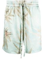Nahmias short en soie à imprimé graphique - Bleu