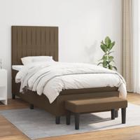 Boxspring met matras stof donkerbruin 90x190 cm