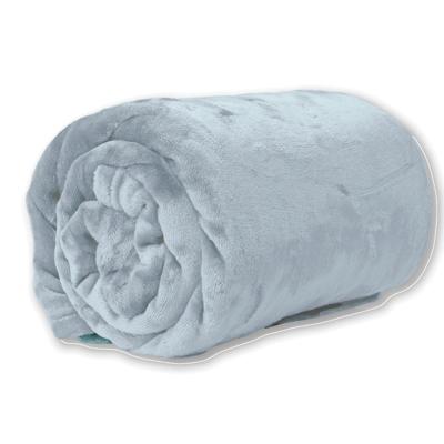 Unique Living Plaid - fleece deken - vintage blauw - polyester - 130 x 180 cm