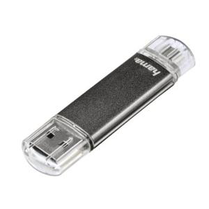 Hama FlashPen Laeta Twin USB-stick smartphone/tablet Grijs 16 GB USB 2.0, Micro-USB 2.0