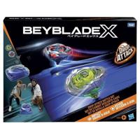 Beyblade X Drop Attack Battle-set met Beystadium, 2 rechtsdraaiende speeltollen en 2 launchers