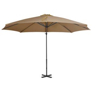 The Living Store Hangende Parasol - Taupe - 300 x 238 cm - UV-bescherming - Aluminium