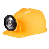 Carnaval/verkleed Bouwhelm met lamp - geel - polyester - voor volwassenen - mijnwerker/bouwvakker - thumbnail