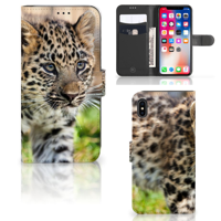 Apple iPhone Xs Max | Telefoonhoesje | Met pasjeshouder | Baby Luipaard