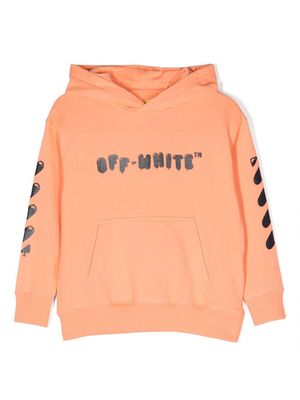 Off-White Kids hoodie en coton à logo imprimé - Orange