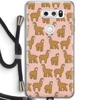 Alpacas: LG V30 Transparant Hoesje met koord Alpacas: LG V30 Transparant Hoesje met koord