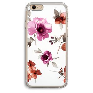 Geschilderde bloemen: iPhone 6 Plus / 6S Plus Transparant Hoesje