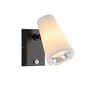 Buitenlamp met bewegingsmelder Spotter Melkglas E27 fitting sensor