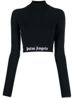 Palm Angels haut crop à bande logo - Noir - thumbnail