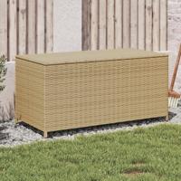 Tuinbox met wielen 190 L poly rattan gemengd beige