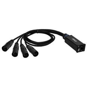 Adam Hall 4 Star Catbox XM5 audio & DMX adapter 4x 5p XLR male naar CAT6A