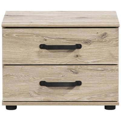 2e Halve Prijs Leen Bakker - Nachtkastje Dex - Licht Eikenkleur - 40x52x38 Cm - Spaanplaat - Beige#Bruin