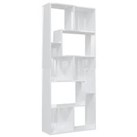 The Living Store Boekenkast - Hoogglans wit - 67 x 24 x 161 cm - Spaanplaat