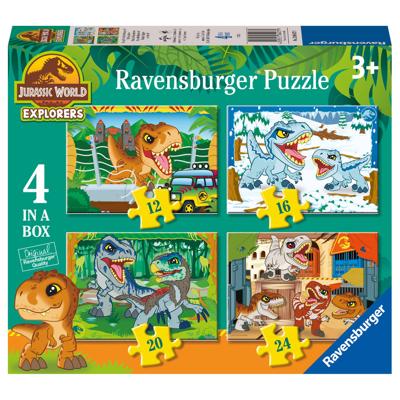 Ravensburger Jurassic World Explorers 4-in-1 puzzelset - 12 + 16 + 20 + 24 stukjes