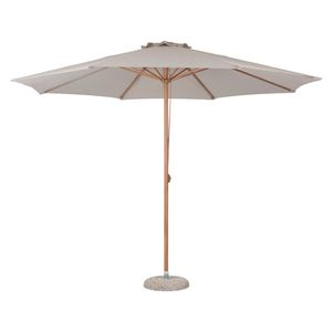 Frank zonnescherm Parasol met dissel Ø3.5M teak decor, beige.