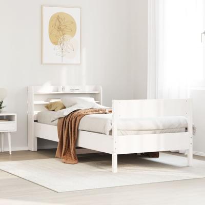 Bedframe zonder matras massief grenenhout wit 140x200 cm