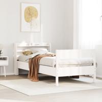 Bedframe zonder matras massief grenenhout wit 140x200 cm