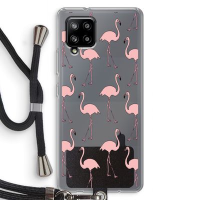 Anything Flamingoes: Samsung Galaxy A42 5G Transparant Hoesje met koord