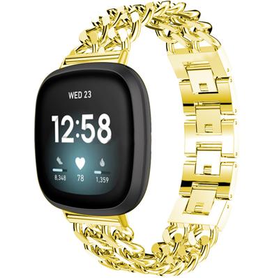 Fitbit Versa 3 / Sense Cowboy Stalen Schakel Band - Goud Fitbit Versa 3 / Sense Cowboy Stalen Schakel Band - Goud
