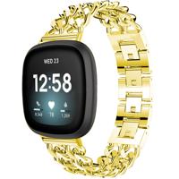 Fitbit Versa 3 / Sense Cowboy Stalen Schakel Band - Goud Fitbit Versa 3 / Sense Cowboy Stalen Schakel Band - Goud