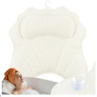 Badkussen met zuignappen - ergonomisch badkussen hoofdsteun - nek en rug - 43x40 cm - sneldrog
