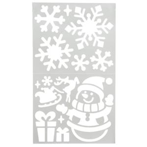 Kerst raamsjablonen - sneeuwpop - vel van 47,5 x 24,5 cm - raamversiering