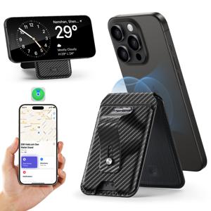 Geo Wallet Stand (HaloLock) with Built-in Find My Black Carbon Fiber