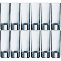 12x Stuks shotglazen/shotglaasjes van glas 65 ml - Shotglaasjes - thumbnail