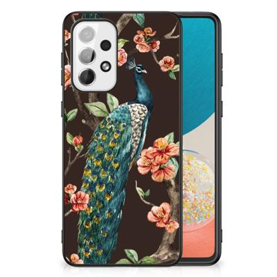 Samsung Galaxy A73 Dierenprint Telefoonhoesje Pauw met Bloemen