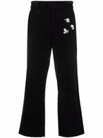 Soulland x Peanuts pantalon droit à broderies - Noir