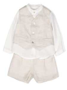 Mimilù ensemble chemise-veston-pantalon en lin - Tons neutres