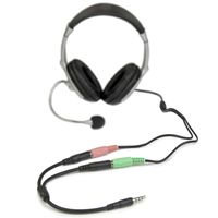 StarTech.com Headsetadapter voor headsets met aparte koptelefoon-/microfoonstekkers 3,5 mm 4 positie naar 2x 3 positie 3,5 mm M/F - thumbnail