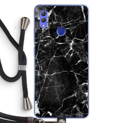 Zwart Marmer 2: Honor Note 10 Transparant Hoesje met koord