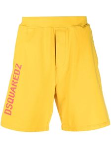 DSQUARED2 short en coton à logo imprimé - Jaune