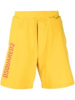 DSQUARED2 short en coton à logo imprimé - Jaune - thumbnail