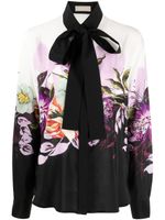 Elie Saab chemise en soie à fleurs - Violet - thumbnail